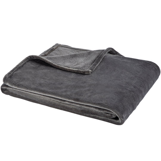 Cashmere Touch Kuscheldecke | 180 x 220 cm Dunkelgrau