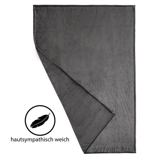99044 Hometex Premium Textiles Cashmere Touch Kuscheldecke | Hochflor-Flausch Sofadecke | Kuschelig weich &amp; hautsympatisch | 150 x 200 cm Dunkelgrau