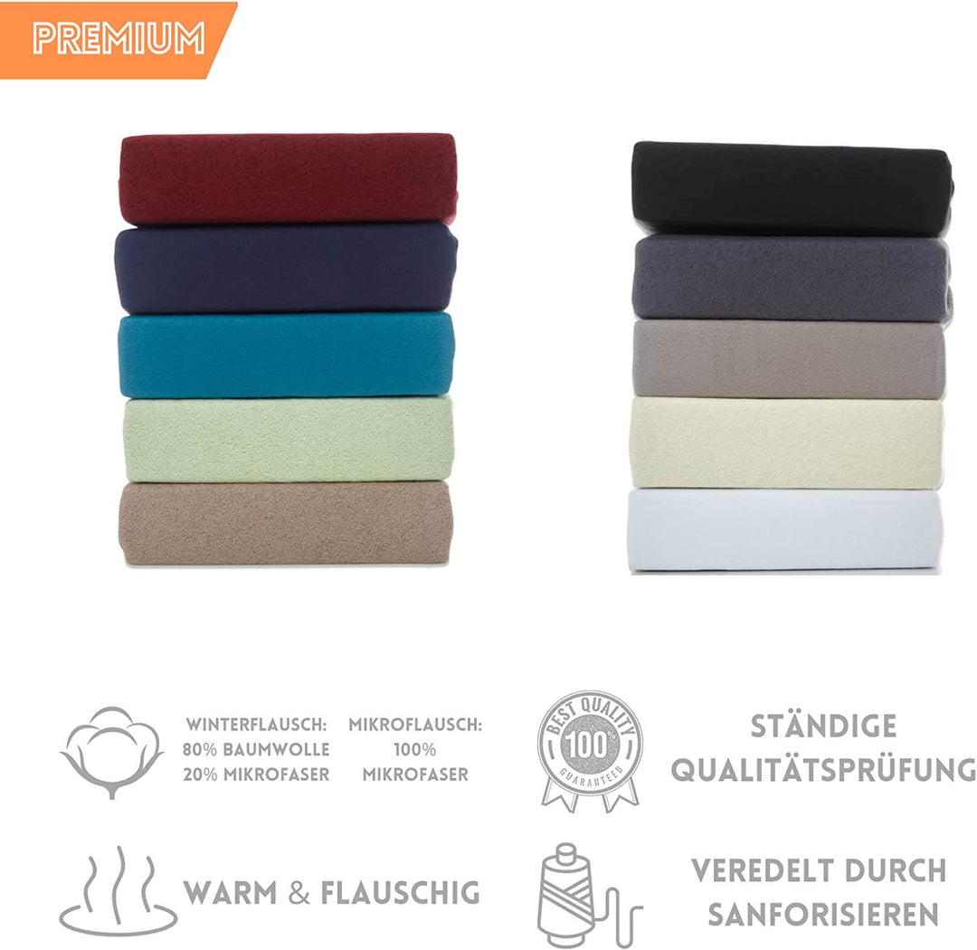 Boxspringbett Spannbettlaken "Winterflausch" 180 - 200x220 + 40 cm