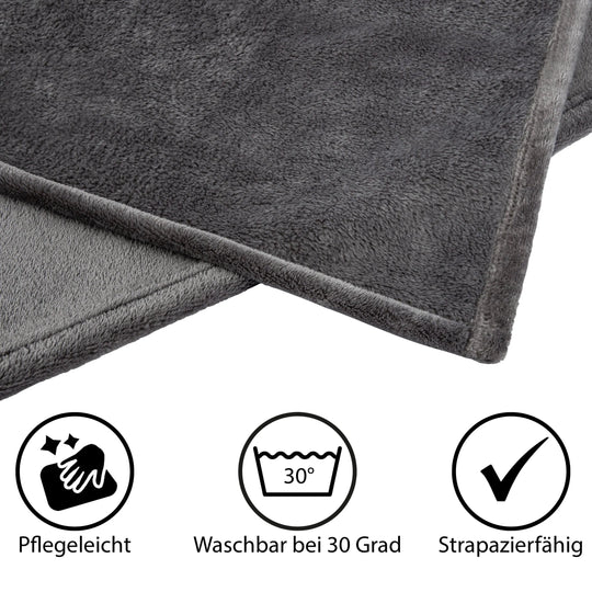 99044 Hometex Premium Textiles Cashmere Touch Kuscheldecke | Hochflor-Flausch Sofadecke | Kuschelig weich &amp; hautsympatisch | 150 x 200 cm Dunkelgrau