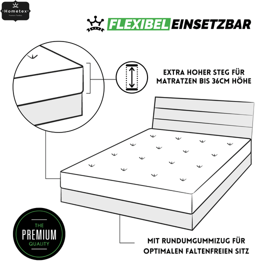 Boxspringbett Spannbettlaken "Winterflausch" 180 - 200x220 + 40 cm